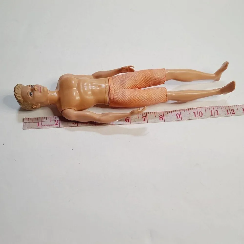 Barbie Fashionistas 2013 Blonde Ken Doll Painted Hair Orange Shorts